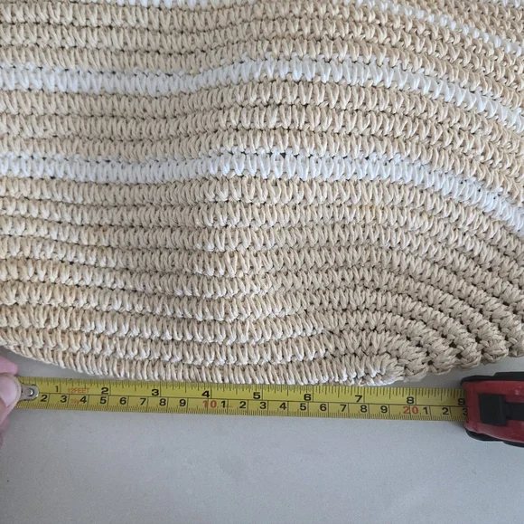 Hat Attack Natural Straw Bag With Leather Straps - Picture 14 of 14